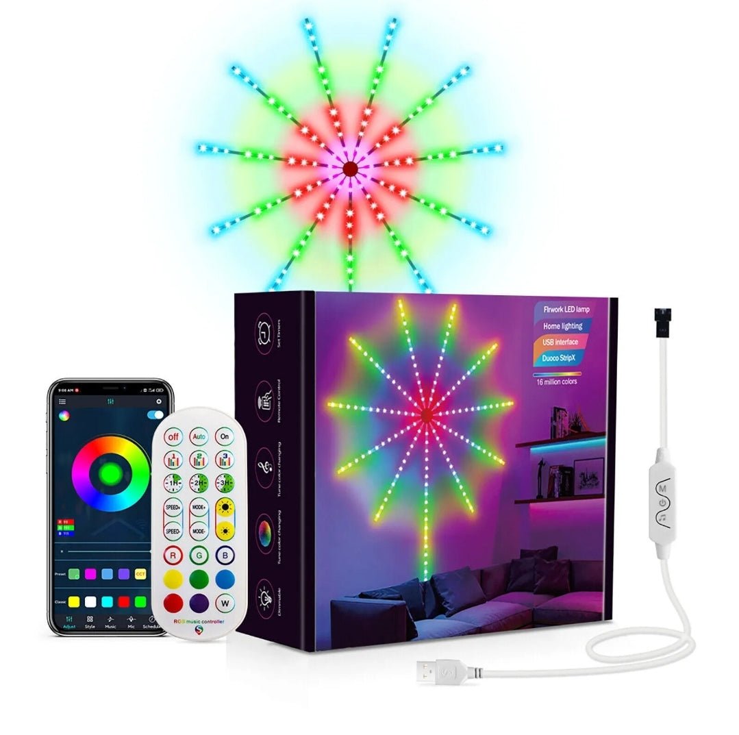 Firework Strip Lights Dream Color RGB Smart Music Sync APP+Remote Control--Dropli
