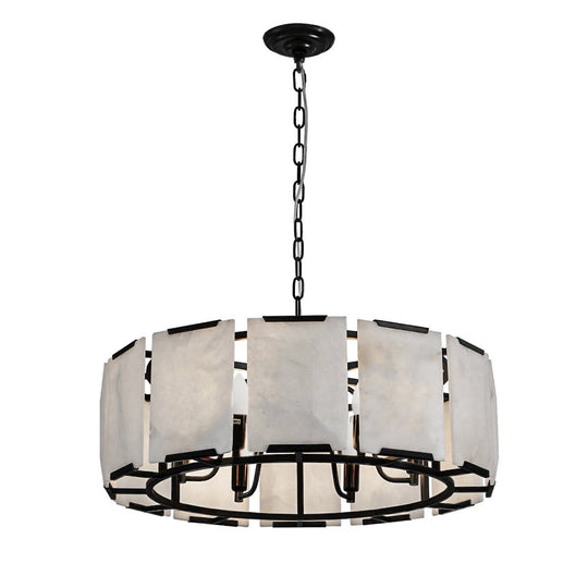 Florence Alabaster Pendant - Round Black