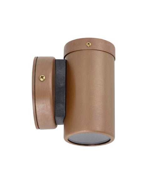 GU10 Exterior Single Fixed Wall Pillar Light Aged Copper IP54 - PG1FCECA