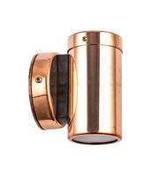 GU10 Exterior Single Fixed Wall Pillar Light Copper IP54 - PG1FCEC photo 1