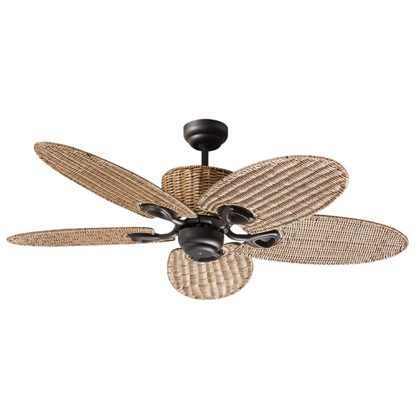 Hamilton 52" 5 Blade Palm Ceiling Fan Only Old Bronze - MHF135OB Martec, FANS, mhf135ob
