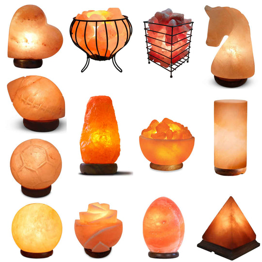 Himalayan Salt Lamp Carved Shape Natural Pink Crystal Rock Light Decor