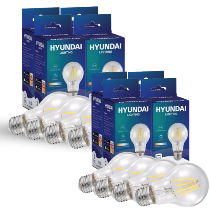 Hyundai 6W ES (Screw Base) Energy Saving Dimmable Filament LED GLS Bulb in Warm White - 8 Pack