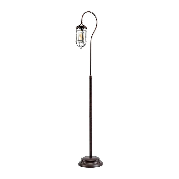 Industrial Floor Lamp with Adjustable Cage Shade Rustic Brushed in Bronze Finish-Home & Garden > Lighting-Koala Lamps and Lighting