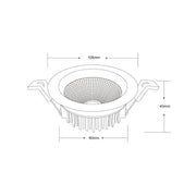INFINITE 206 13W COB Tri-Colour Dimmable Aluminium LED Downlight 90mm cut out photo 2