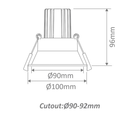 INFINITE 212 12W Low Glare COB Cast Aluminium Dimmable LED Downlight 90mm cut out-LED downlight-LC