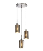 Interior Iron & Chrome Glass 3 Light Cluster Pendant - ESPEJO1X3R photo 2