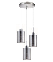 Interior Iron & Chrome Glass 3 Light Cluster Pendant - ESPEJO1X3R photo 1