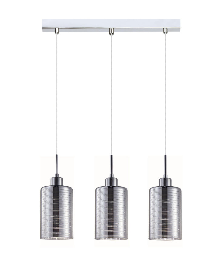 Interior Iron & Chrome Glass 3 Light Island Pendant - ESPEJO1X3S-Island Pendant Lights-CLA Lighting