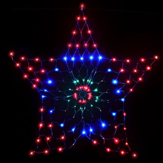Christmas Lights Motif LED Star Net Waterproof Outdoor Colourful-Home & Garden > Garden Lights-Dropli