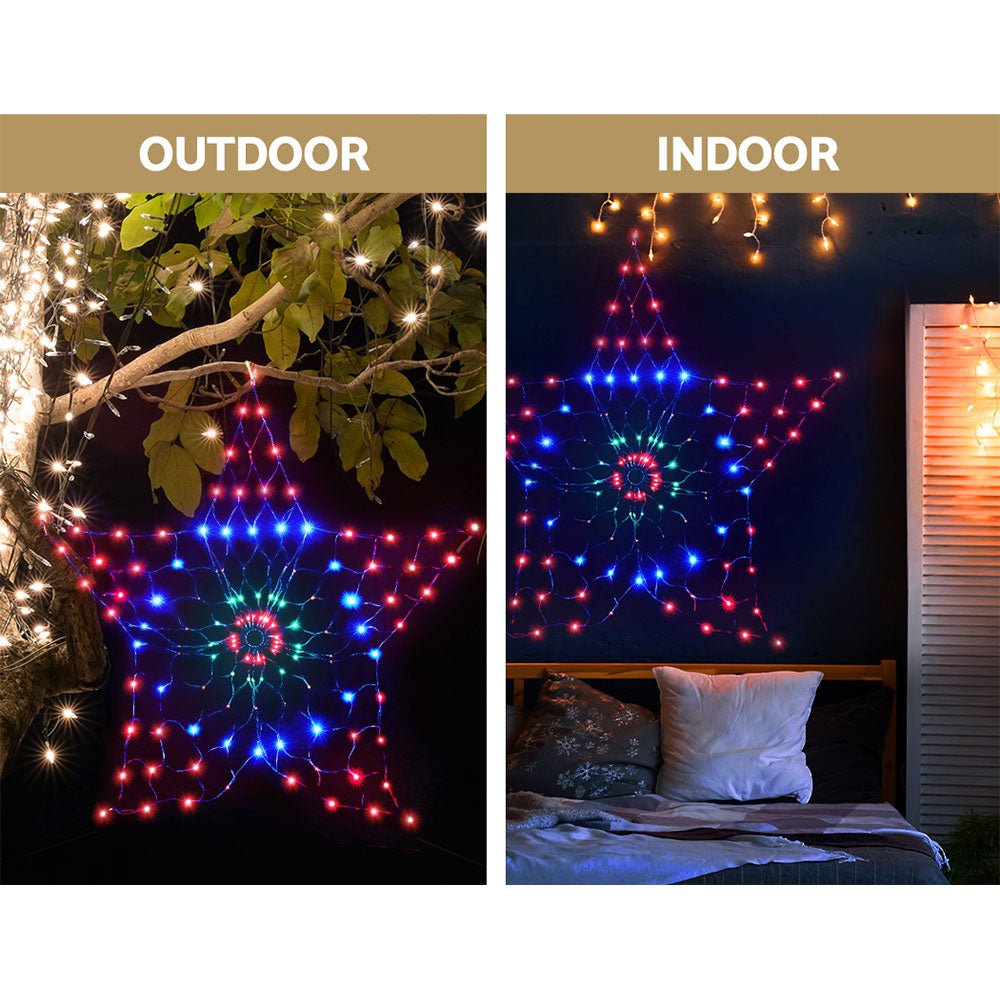 Christmas Lights Motif LED Star Net Waterproof Outdoor Colourful-Home & Garden > Garden Lights-Dropli