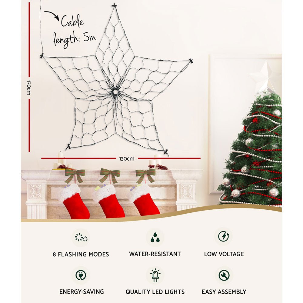 Christmas Lights Motif LED Star Net Waterproof Outdoor Colourful-Home & Garden > Garden Lights-Dropli