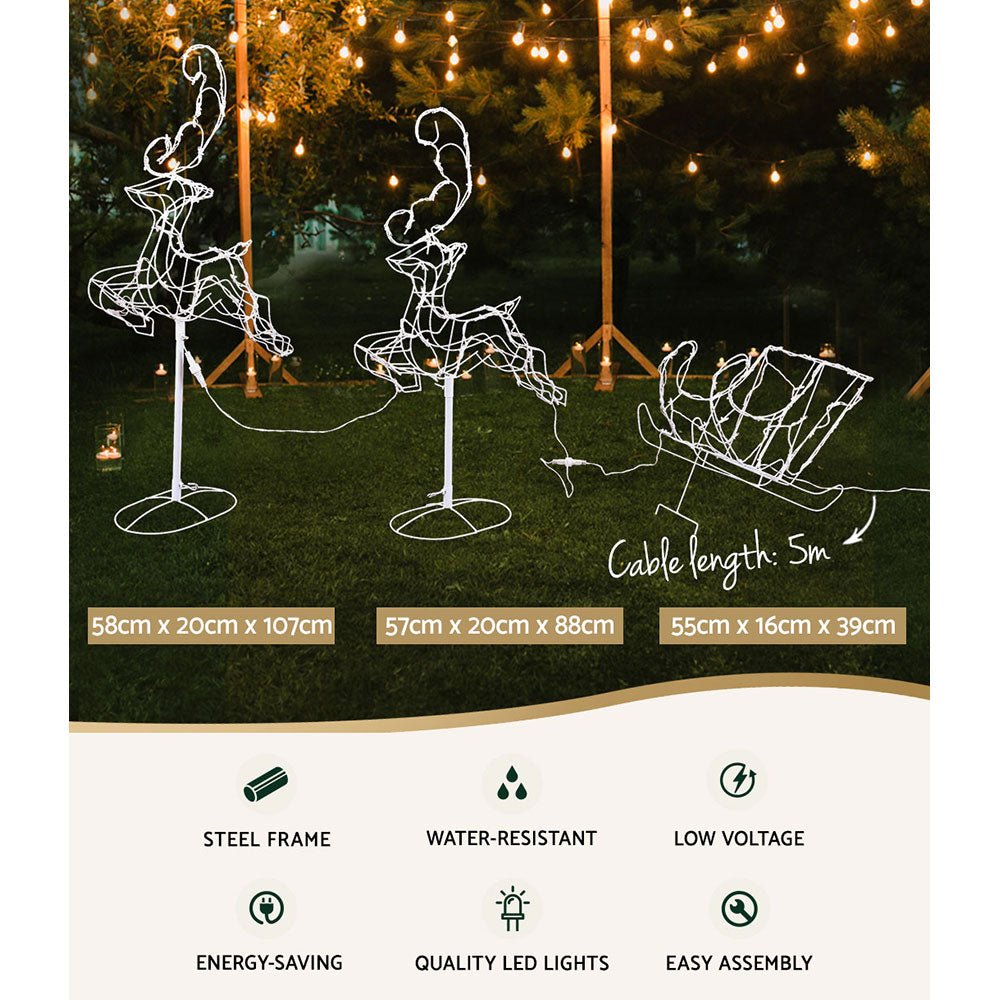Jingle Jollys Christmas Motif Lights LED Rope Reindeer Waterproof Outdoor Xmas-Occasions > Christmas-Dropli