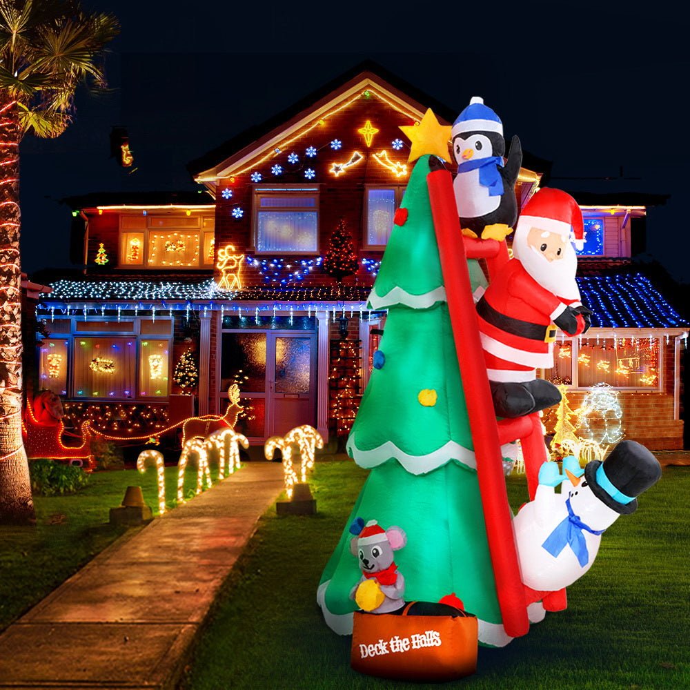 Inflatable Christmas Tree Santa 1.8M Decorations Outdoor LED Light-Occasions > Christmas-Dropli