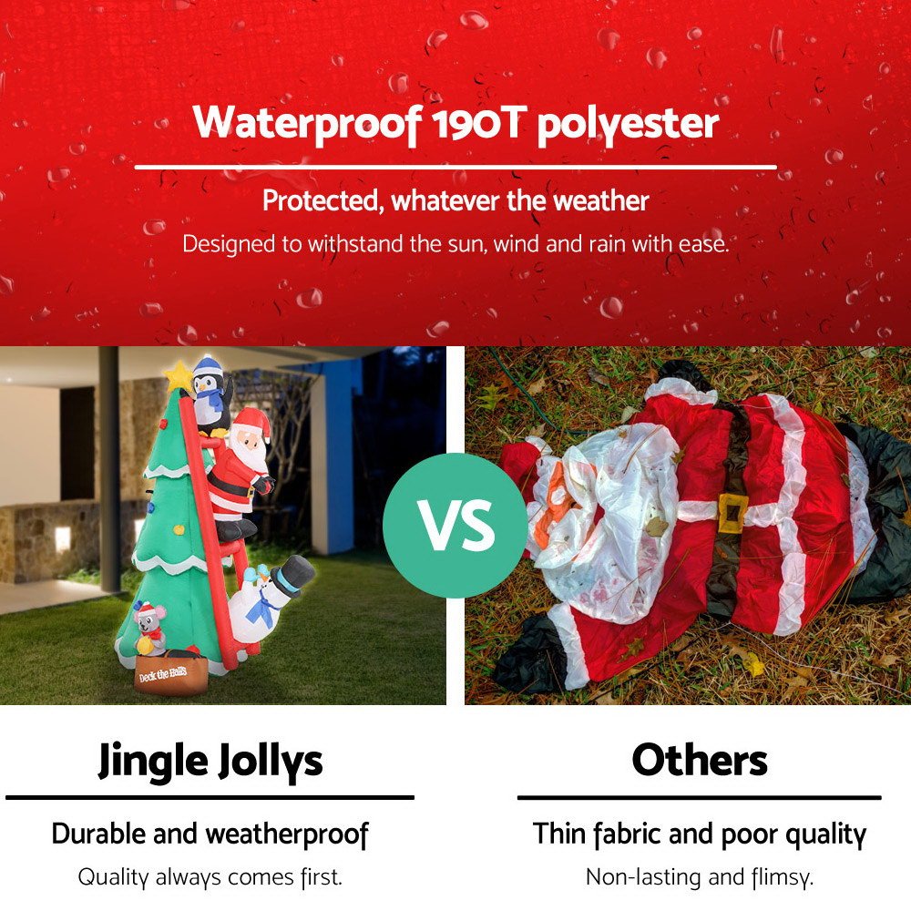 Inflatable Christmas Tree Santa 1.8M Decorations Outdoor LED Light-Occasions > Christmas-Dropli