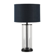 Left Bank Table Lamp - Black w Navy Shade photo 1