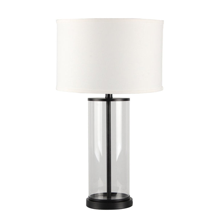 Left Bank Table Lamp - Black w White Shade--Cafe Lighting and Living