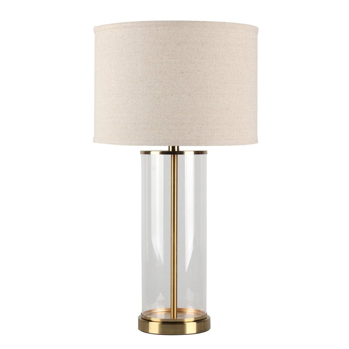 Left Bank Table Lamp - Brass w Natural Shade--Cafe Lighting and Living