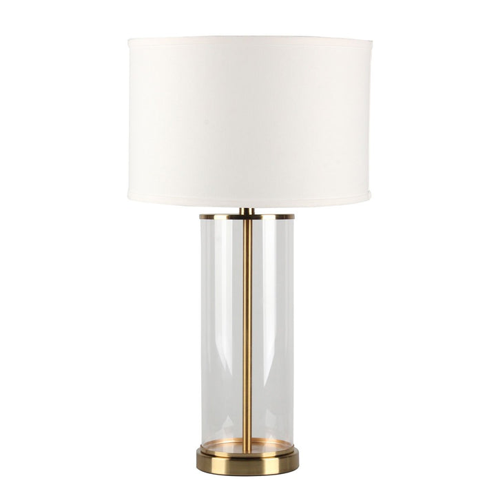 Left Bank Table Lamp - Brass w White Shade--Cafe Lighting and Living