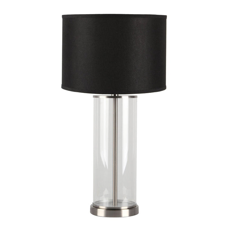 Left Bank Table Lamp - Nickel w Black Shade--Cafe Lighting and Living
