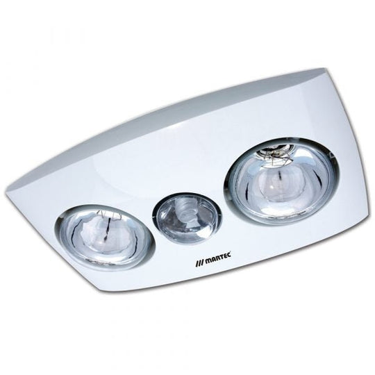 Martec Contour II 3-in-1 Bathroom Heater with 2 Heat Lamps, Exhaust Fan and LED Light