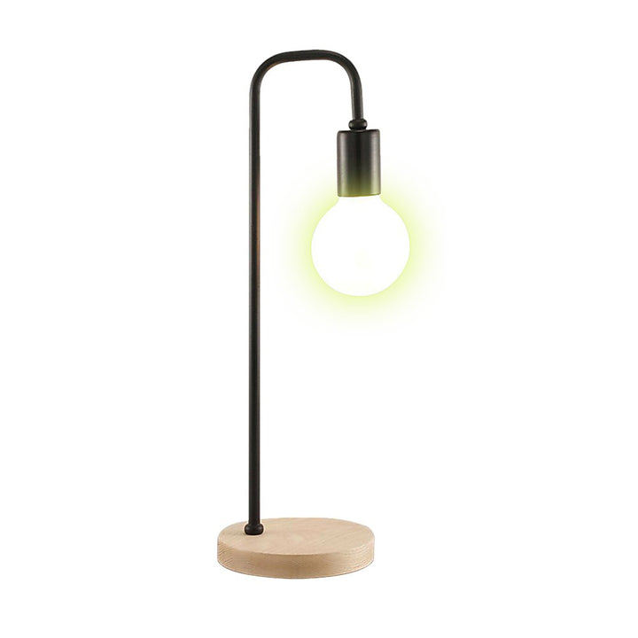 Modern Table lamp Desk Light Timber Base Bedside Bedroom Black-Home & Garden > Lighting-Dropli