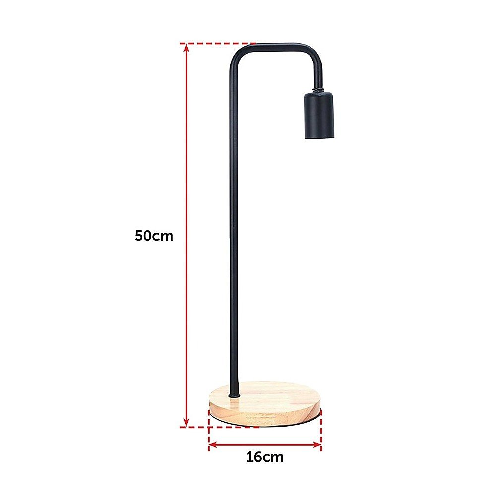 Modern Table lamp Desk Light Timber Base Bedside Bedroom Black-Home & Garden > Lighting-Dropli