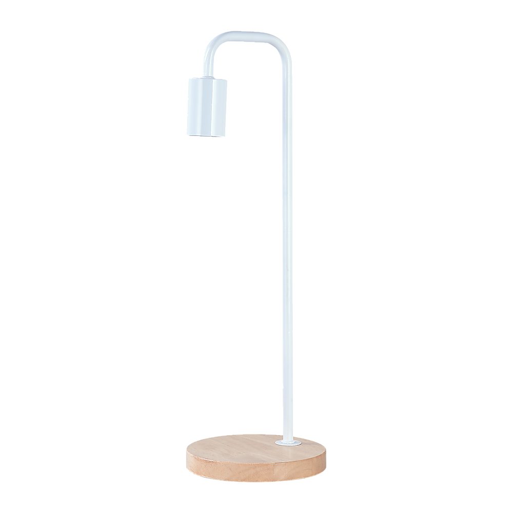 Modern Table lamp Desk Light Timber Base Bedside Bedroom White-Home & Garden > Lighting-Dropli