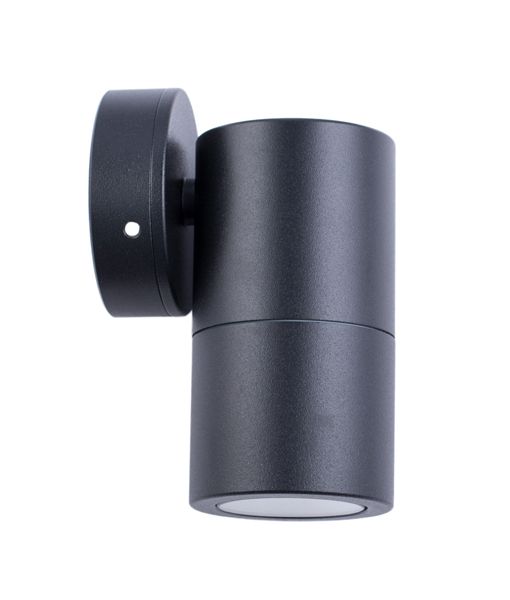 MR16 12V Exterior Single Fixed Wall Pillar Light Black IP65 - PM1FBL-Exterior Wall Lights-CLA Lighting