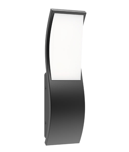 OLA Exterior LED Wavy Rectangular Wall Light Dark Grey 7W 3000K IP65 - OLA01