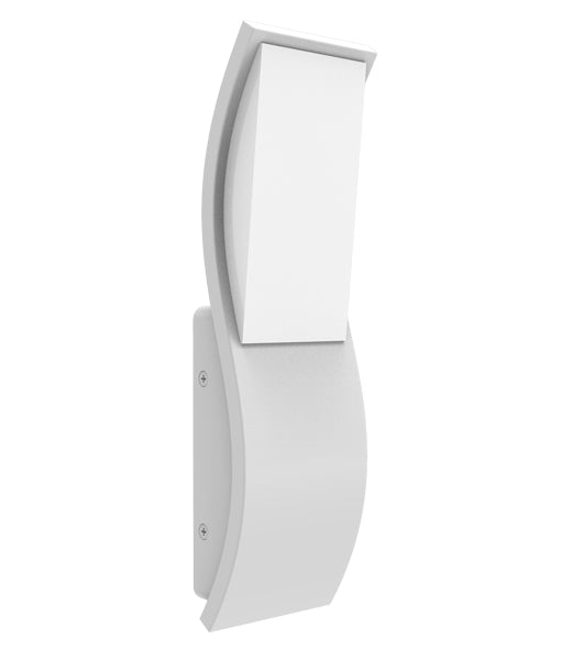 OLA Exterior LED Wavy Rectangular Wall Light White 7W 3000K IP65 - OLA02