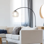 Over 1 Light Floor Lamp Arc Black With Acrylic Shade - SL91207BK photo 2