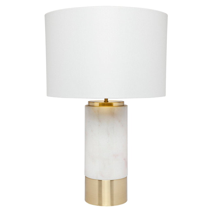Paola Marble Table Lamp - White w White Shade--Cafe Lighting and Living