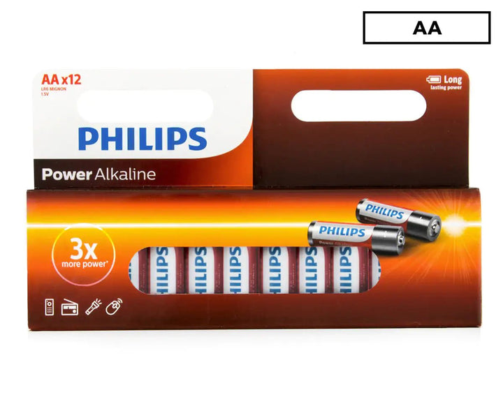 Philips AA Alkaline Batteries 12-Pack-Batteries-Philips