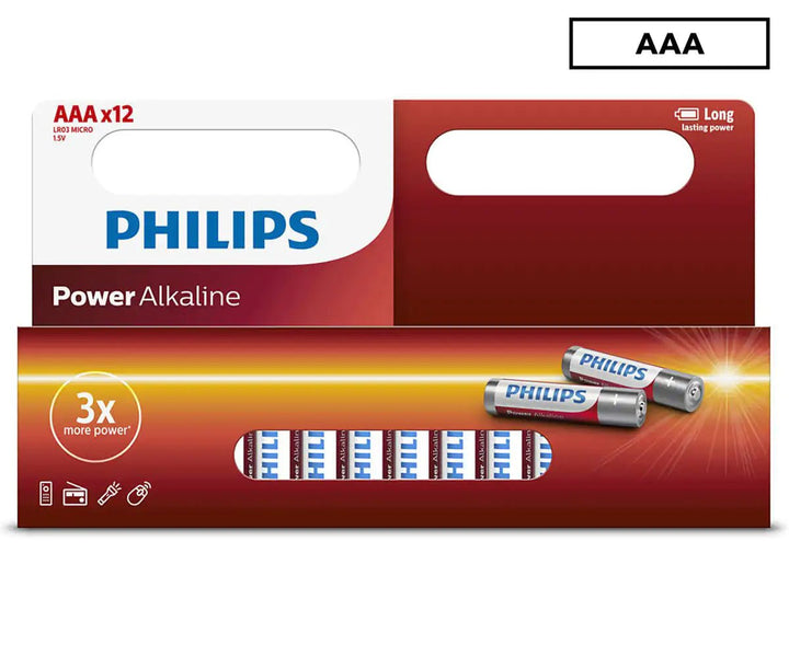 Philips AAA Alkaline Batteries 12-Pack-Batteries-Philips