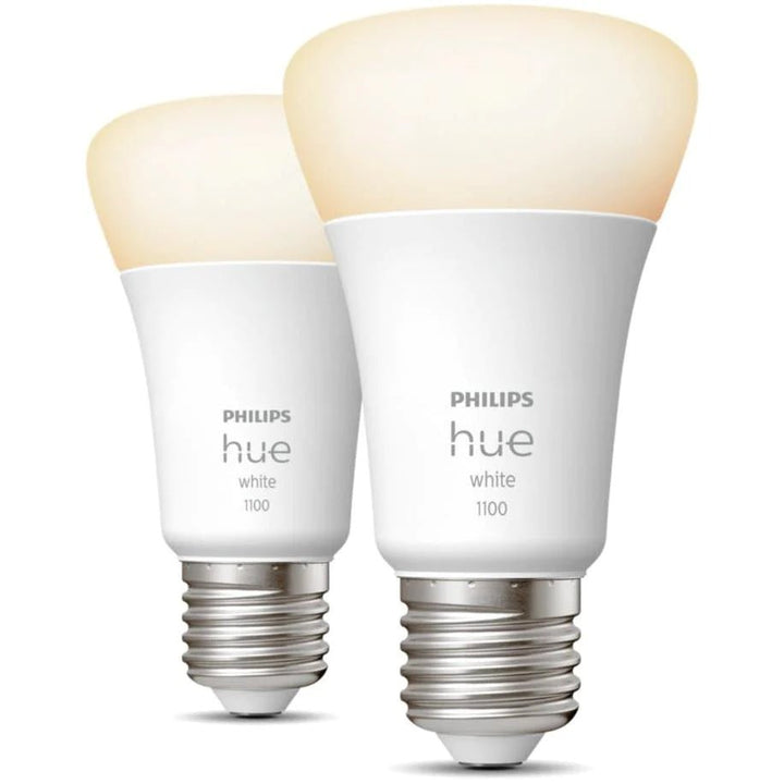Philips Hue Smart Bulb 11W A60 E27 White (Twin Pack)