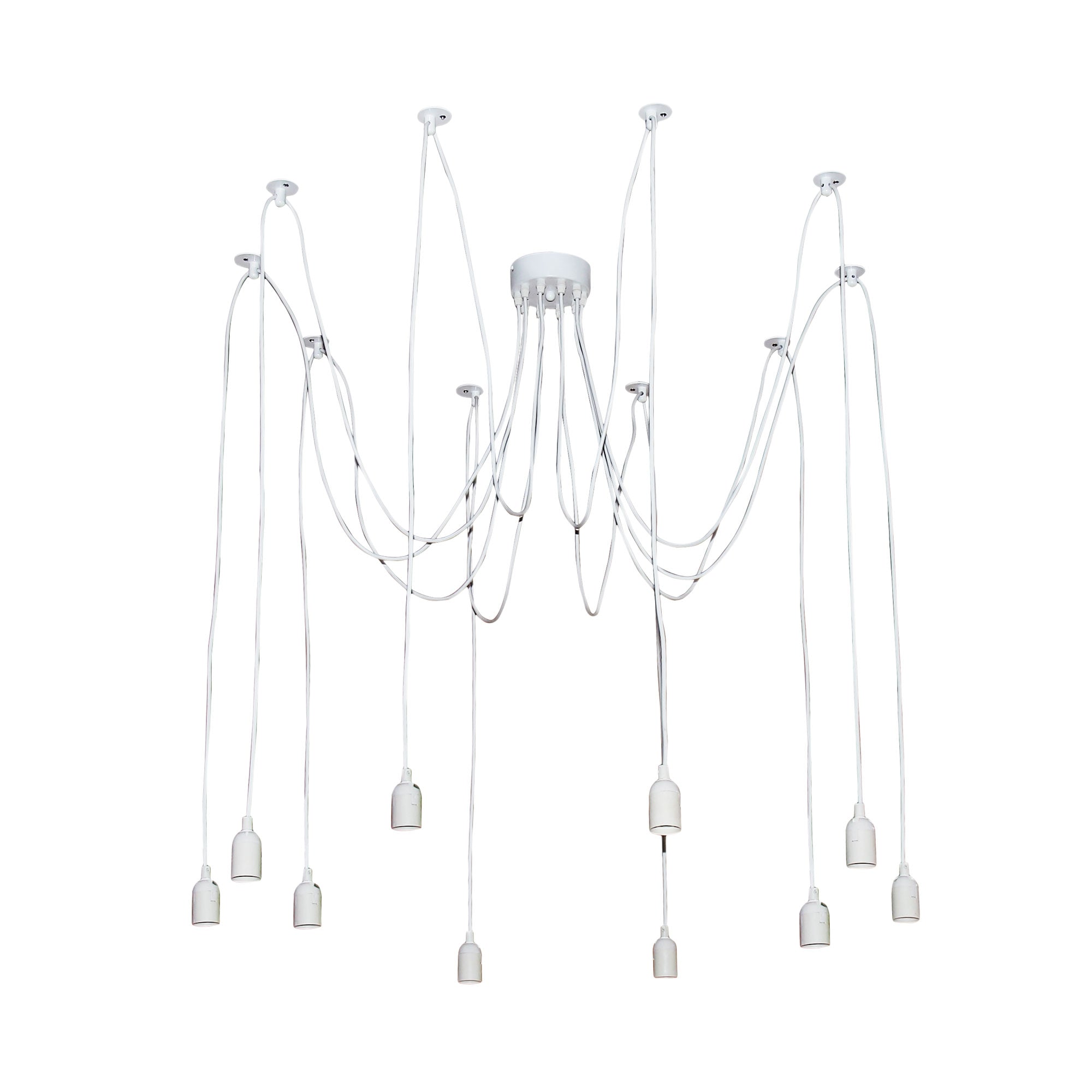 Philly 10 Light White Suspension Only - OL69351WH-Cluster Pendants-Oriel Lighting