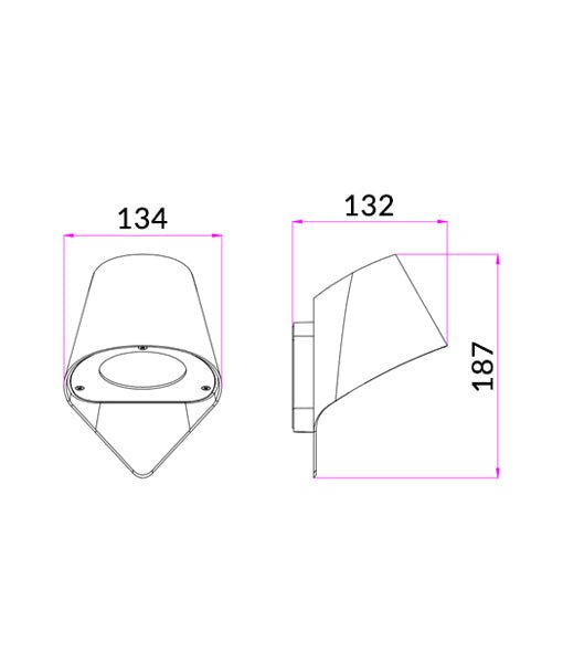 PIL Exterior Surface Mounted Wall Light Dark Grey IP44 - PIL01
