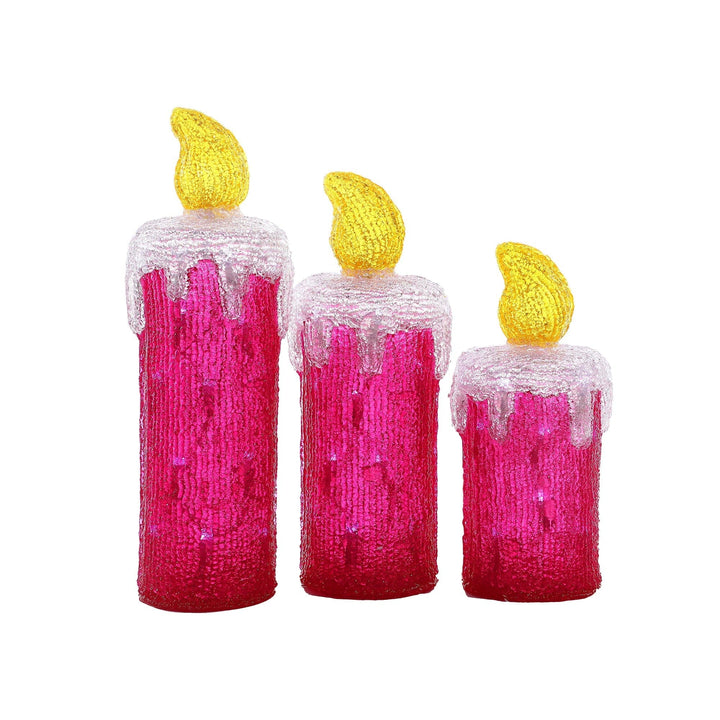 Acrylic Candles - Set of 3-Christmas Figure-Lexi Lighting