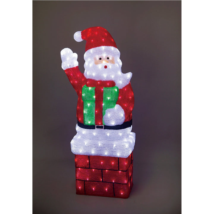 Acrylic Large Standing Santa with Gift Box - H118cm-Christmas Figure-Lexi Lighting