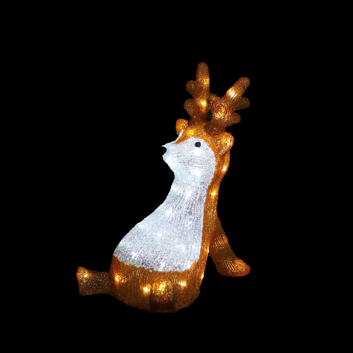 Acrylic Sitting Cute Reindeer - H40cm-Christmas Figure-Lexi Lighting