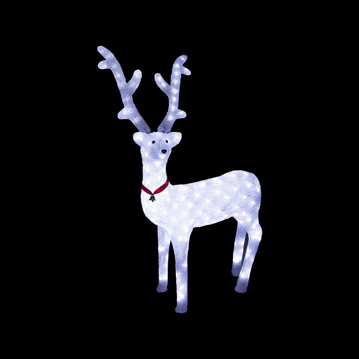 Acrylic White Reindeer - H95cm-Christmas Figure-Lexi Lighting