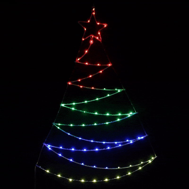 2D RGB Christmas Tree Light Lexi Lighting, Christmas Ceiling&Wall Decoration, pre-order-rgb-christmas-tree-light