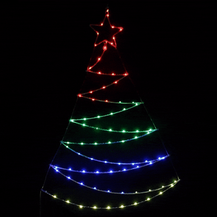 2D RGB Christmas Tree Light Lexi Lighting, Christmas Ceiling&Wall Decoration, pre-order-rgb-christmas-tree-light