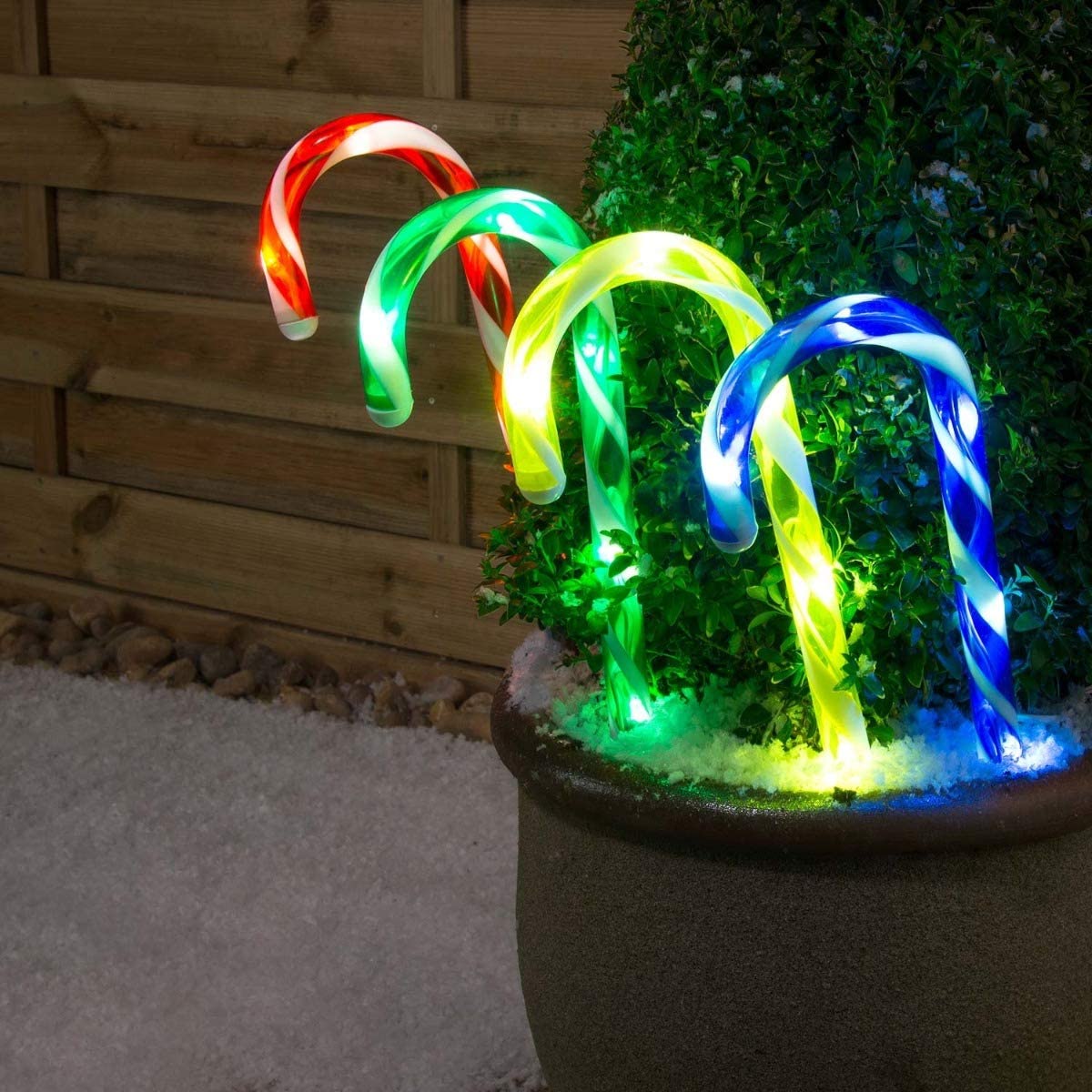 Set of 4 Connectable Candy Cane - 2 Colour Options-Christmas Path Light-Lexi Lighting