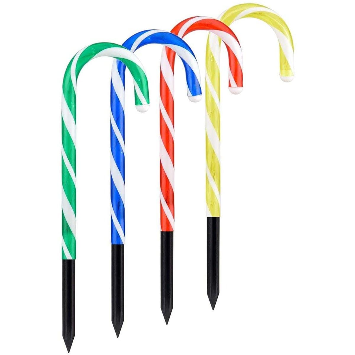 Set of 4 Connectable Candy Cane - 2 Colour Options-Christmas Path Light-Lexi Lighting