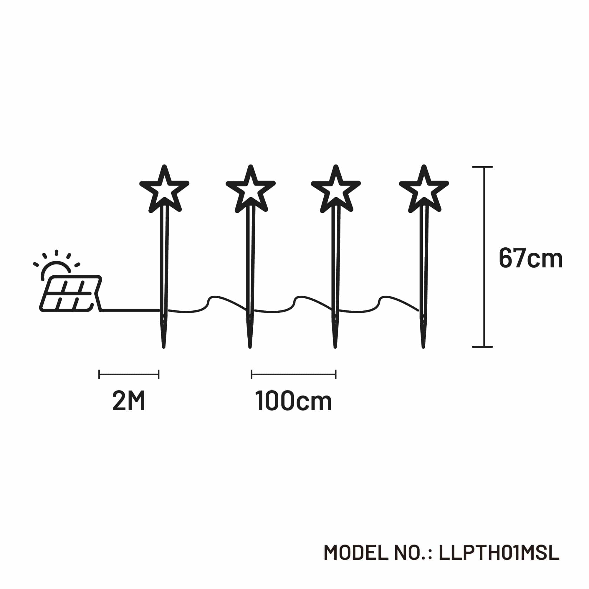 Solar Power Set of 4 LED Star Path Light-Christmas Path Light-Lexi Lighting