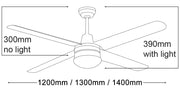 Precision 56" 4 Blade Ceiling Fan Full 316 Stainless Steel - MPF3164SS photo 2