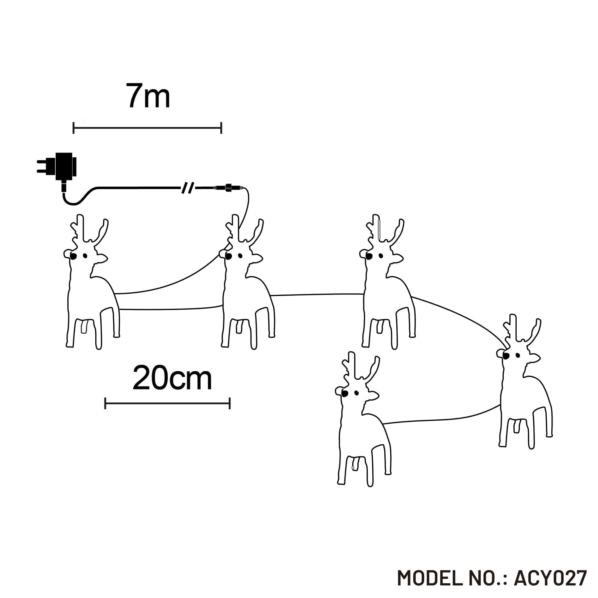 Acrylic Baby Reindeer (5pcs/set)-Christmas Figure-Lexi Lighting