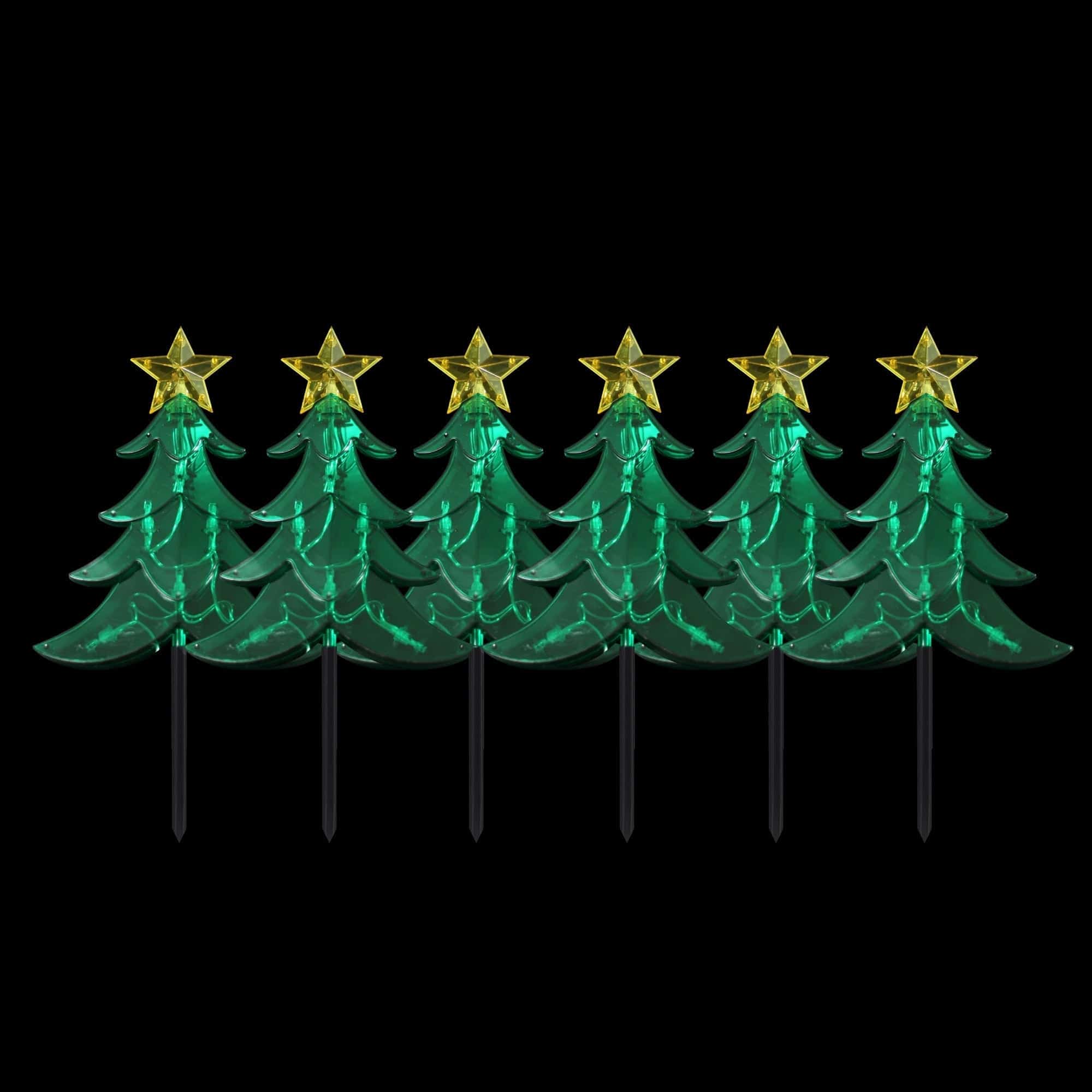 Dual Power Set of 6 LED Tree Stakes-Christmas Path Light-Lexi Lighting